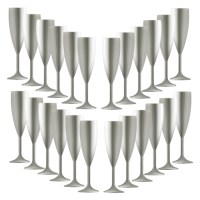 White Coloured Champagne Flutes set of 24